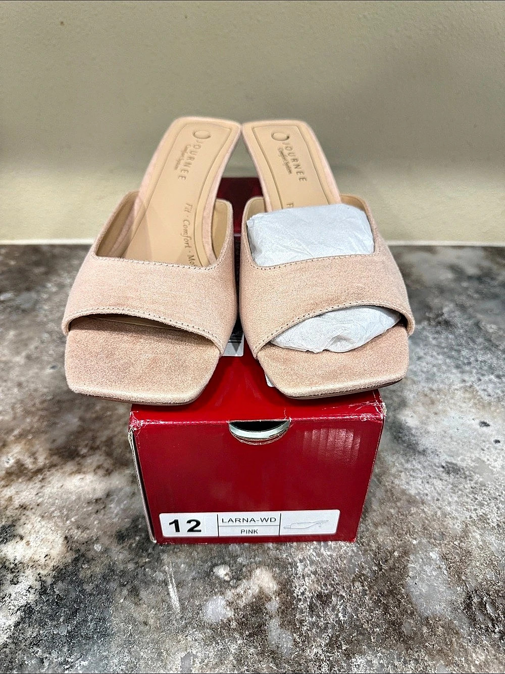 Journee Pink Peep Toe Heels US 12 NWT